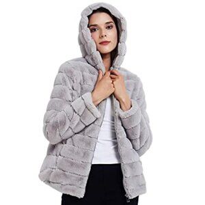 Geschallino Soft Faux Fur Hooded Jacket Z2